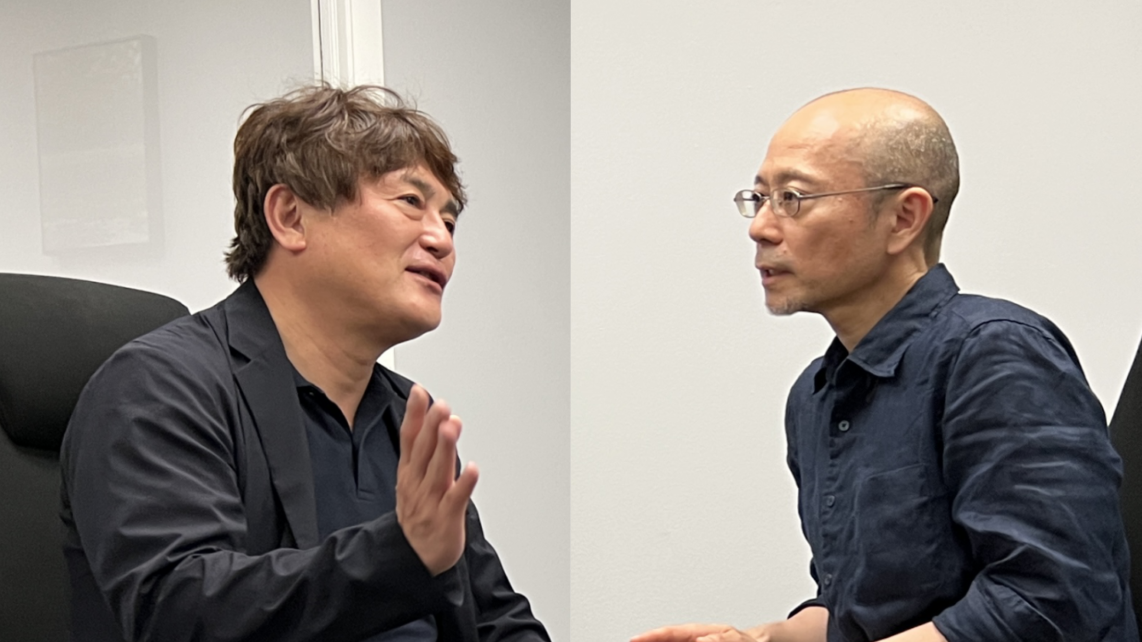 Nishiue (left), Kato (right) interview